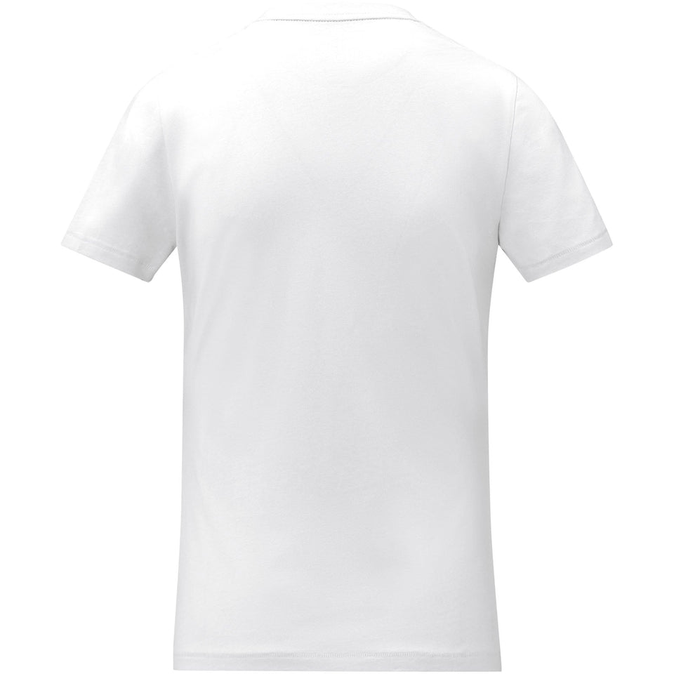 T-shirt Somoto da donna a manica corta con collo a V personalizzato con logo - Pubblienne
