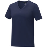 T-shirt Somoto da donna a manica corta con collo a V personalizzato con logo - Pubblienne