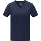 T-shirt Somoto da donna a manica corta con collo a V personalizzato con logo - Pubblienne