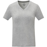 T-shirt Somoto da donna a manica corta con collo a V personalizzato con logo - Pubblienne