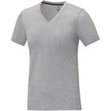 T-shirt Somoto da donna a manica corta con collo a V personalizzato con logo - Pubblienne