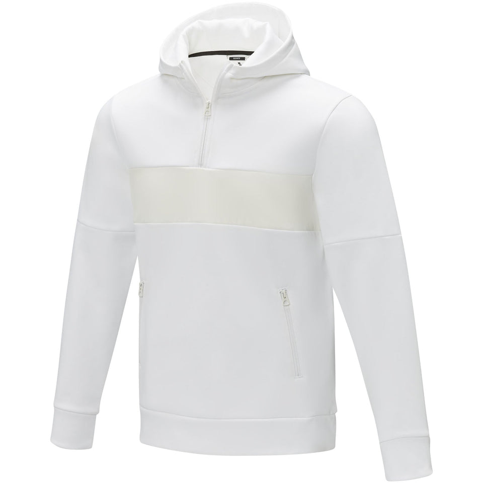 Felpa anorak con cappuccio da uomo a mezza zip Sayan personalizzato con logo - Pubblienne