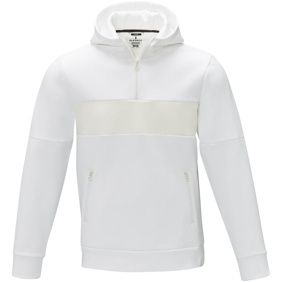 Felpa anorak con cappuccio da uomo a mezza zip Sayan personalizzato con logo - Pubblienne