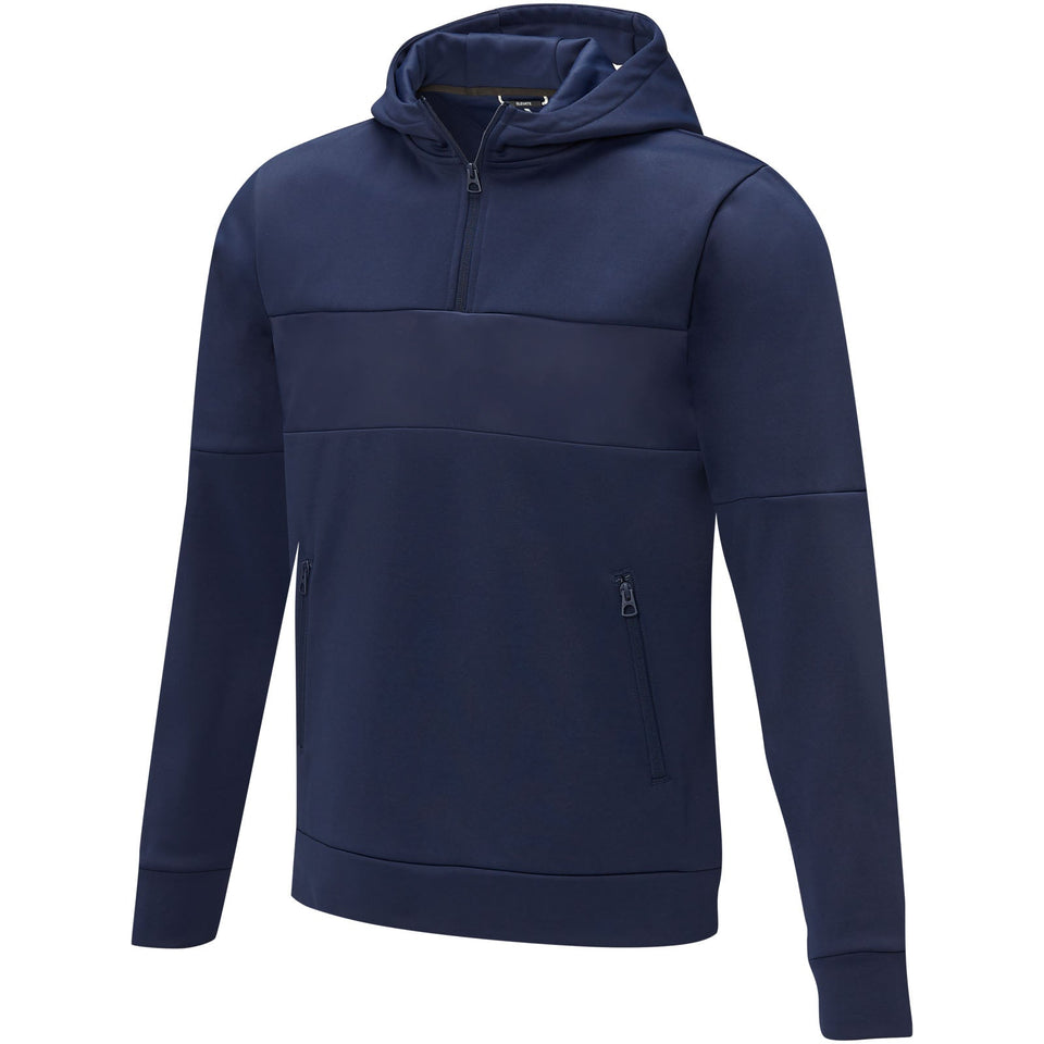 Felpa anorak con cappuccio da uomo a mezza zip Sayan personalizzato con logo - Pubblienne