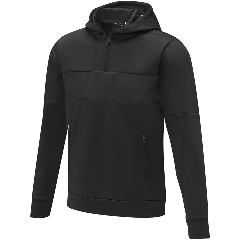 Felpa anorak con cappuccio da uomo a mezza zip Sayan personalizzato con logo - Pubblienne