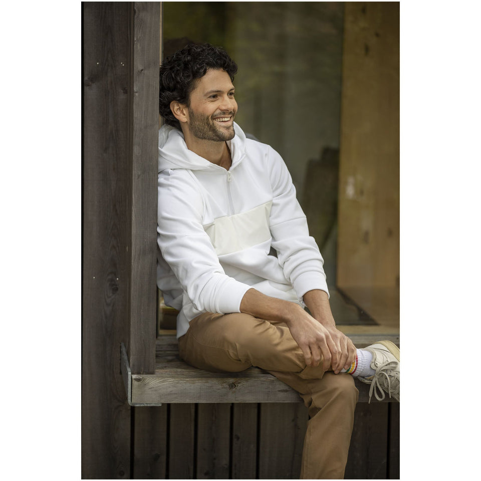 Felpa anorak con cappuccio da uomo a mezza zip Sayan personalizzato con logo - Pubblienne
