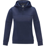 Felpa anorak con cappuccio da donna a mezza zip Sayan personalizzato con logo - Pubblienne