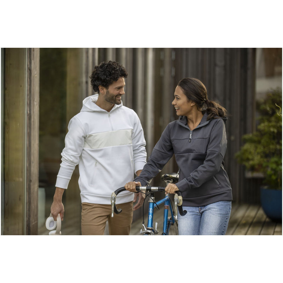 Felpa anorak con cappuccio da donna a mezza zip Sayan personalizzato con logo - Pubblienne