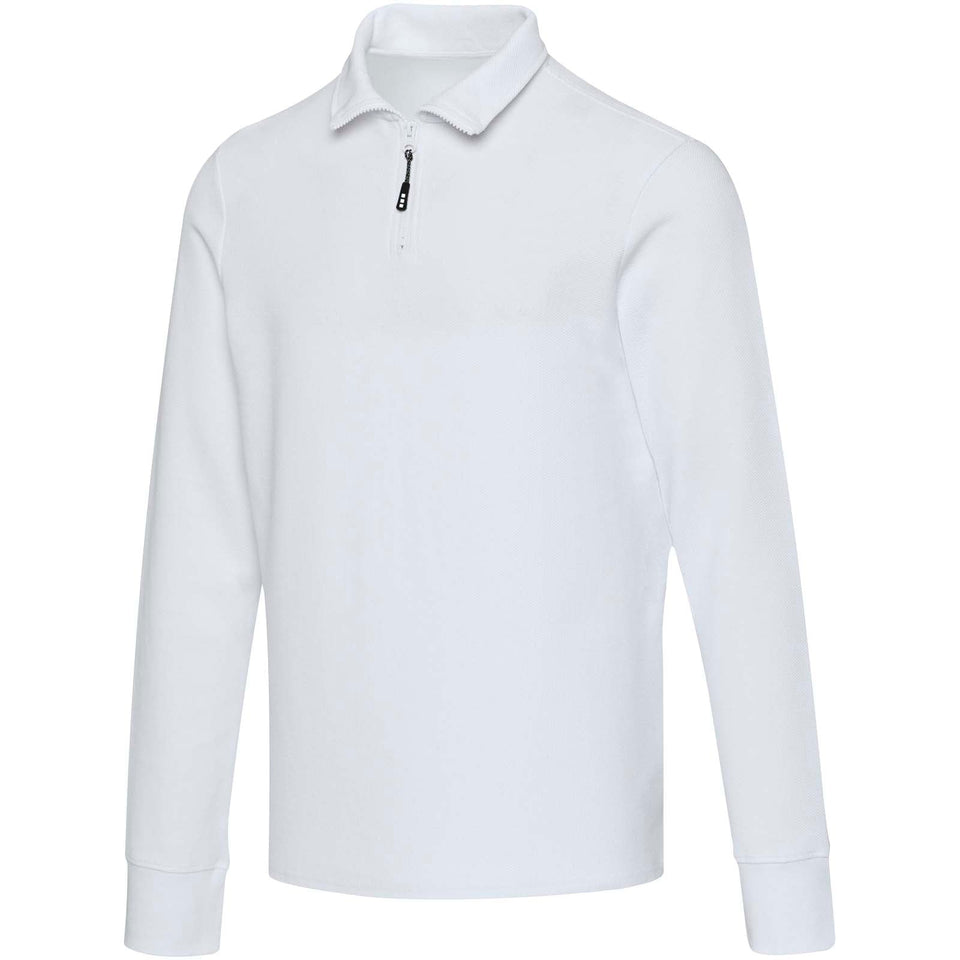 Polo unisex a maniche lunghe con mezza zip Zeus personalizzato con logo - Pubblienne
