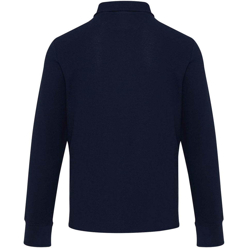 Polo unisex a maniche lunghe con mezza zip Zeus personalizzato con logo - Pubblienne