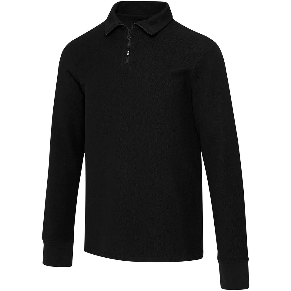 Polo unisex a maniche lunghe con mezza zip Zeus personalizzato con logo - Pubblienne