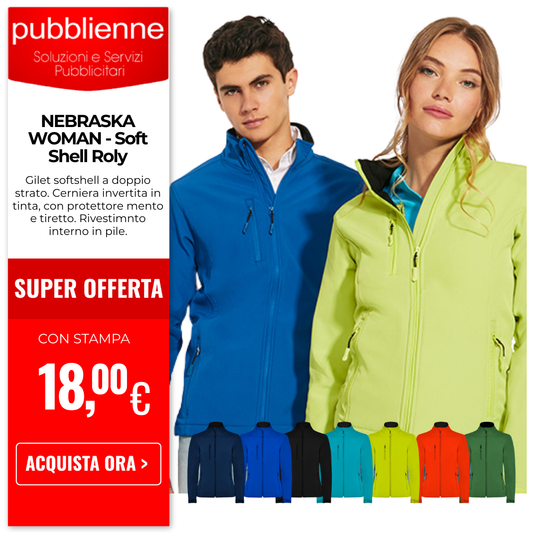 NEBRASKA WOMAN - Soft Shell Roly personalizzato con logo - Pubblienne