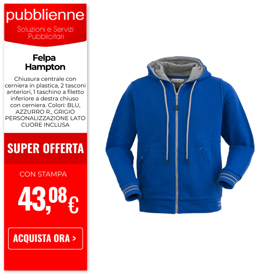 Felpa Hampton personalizzato con logo - Pubblienne