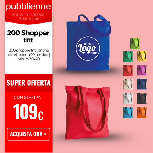 200 Shopper tnt personalizzato con logo - Pubblienne