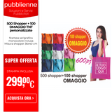 500 Shopper + 100 OMAGGIO TNT personalizzate personalizzato con logo - Pubblienne