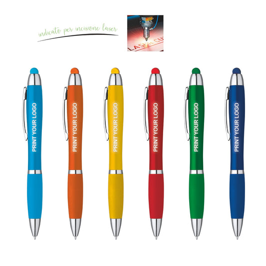 5234 Neon Color - Penna Sfera Touch con led personalizzato con logo - Pubblienne