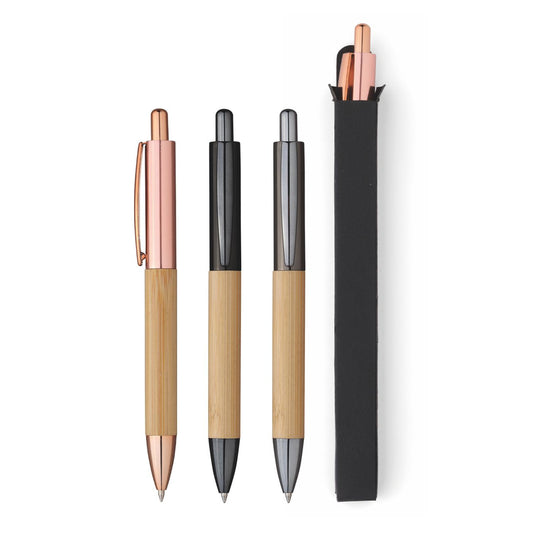 5648 Henry - Penna Sfera In Bamboo E Metallo In Astuccio personalizzato con logo - Pubblienne