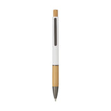 5695 Eloisa - Penna Sfera Soft Touch In Alluminio E Bamboo personalizzato con logo - Pubblienne