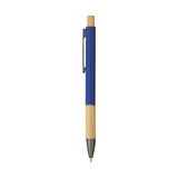 5695 Eloisa - Penna Sfera Soft Touch In Alluminio E Bamboo personalizzato con logo - Pubblienne
