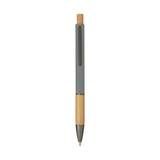 5695 Eloisa - Penna Sfera Soft Touch In Alluminio E Bamboo personalizzato con logo - Pubblienne