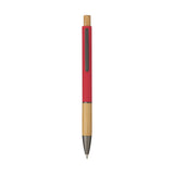 5695 Eloisa - Penna Sfera Soft Touch In Alluminio E Bamboo personalizzato con logo - Pubblienne
