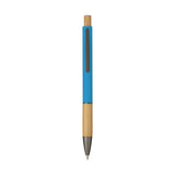 5695 Eloisa - Penna Sfera Soft Touch In Alluminio E Bamboo personalizzato con logo - Pubblienne