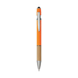 5698 Iris - Penna Sfera Soft Touch In Alluminio E Bamboo personalizzato con logo - Pubblienne