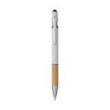 5698 Iris - Penna Sfera Soft Touch In Alluminio E Bamboo personalizzato con logo - Pubblienne