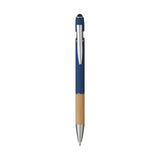 5698 Iris - Penna Sfera Soft Touch In Alluminio E Bamboo personalizzato con logo - Pubblienne
