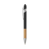 5698 Iris - Penna Sfera Soft Touch In Alluminio E Bamboo personalizzato con logo - Pubblienne