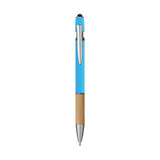 5698 Iris - Penna Sfera Soft Touch In Alluminio E Bamboo personalizzato con logo - Pubblienne