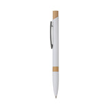 5699 Elia - Penna Sfera Soft Touch In Alluminio E Bamboo personalizzato con logo - Pubblienne