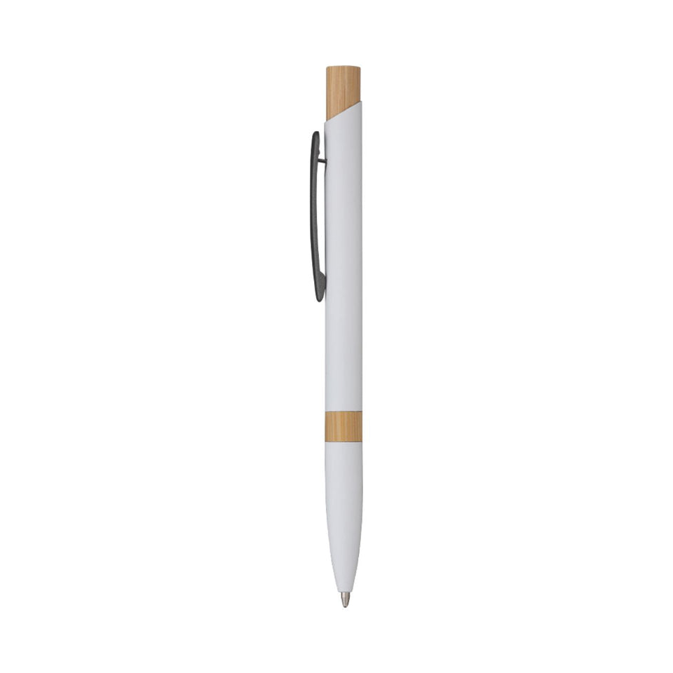 5699 Elia - Penna Sfera Soft Touch In Alluminio E Bamboo personalizzato con logo - Pubblienne