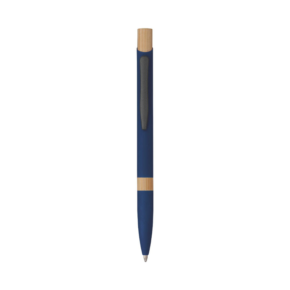 5699 Elia - Penna Sfera Soft Touch In Alluminio E Bamboo personalizzato con logo - Pubblienne