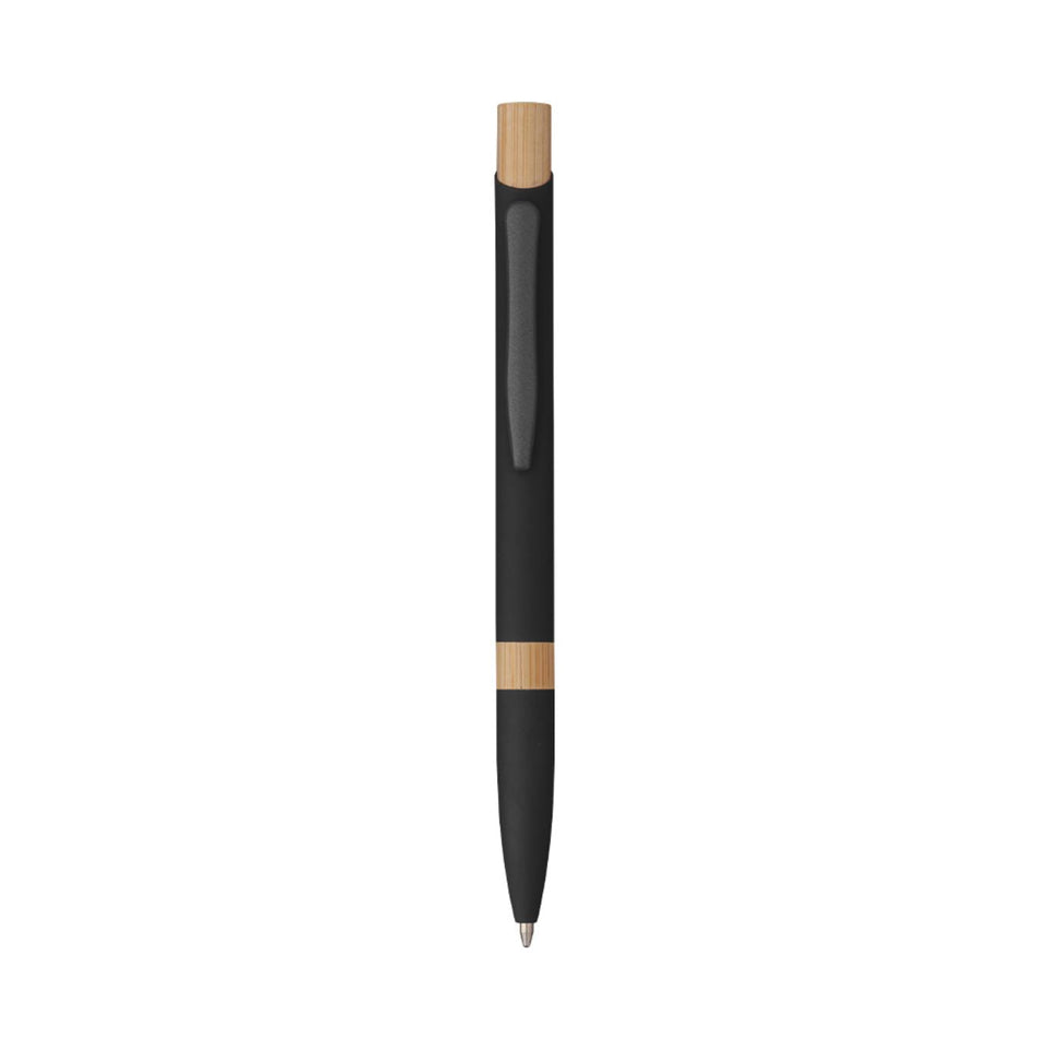 5699 Elia - Penna Sfera Soft Touch In Alluminio E Bamboo personalizzato con logo - Pubblienne