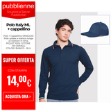 Polo Italy ML + cappellino personalizzato con logo - Pubblienne