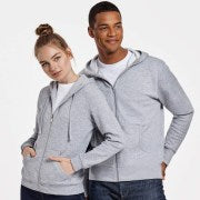 Felpa unisex con cappuccio e zip intera Adulto e Bambino personalizzato con logo - Pubblienne
