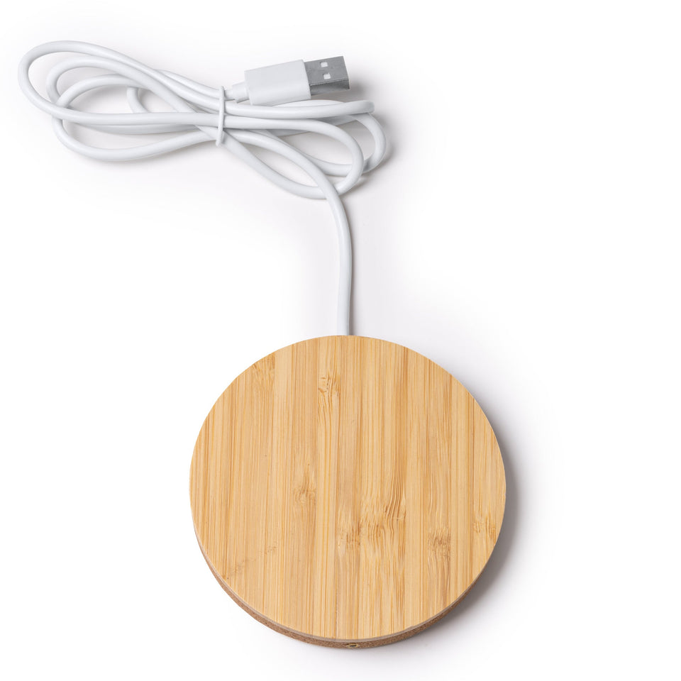 6054 Juri - Caricabatteria In Sughero E Bamboo personalizzato con logo - Pubblienne