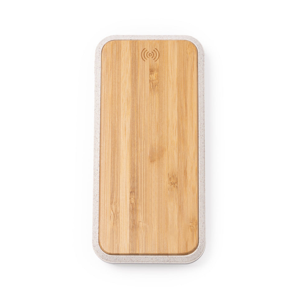 6058 Ambro - Power Bank in Bamboo E Fibra Di Frumento personalizzato con logo - Pubblienne