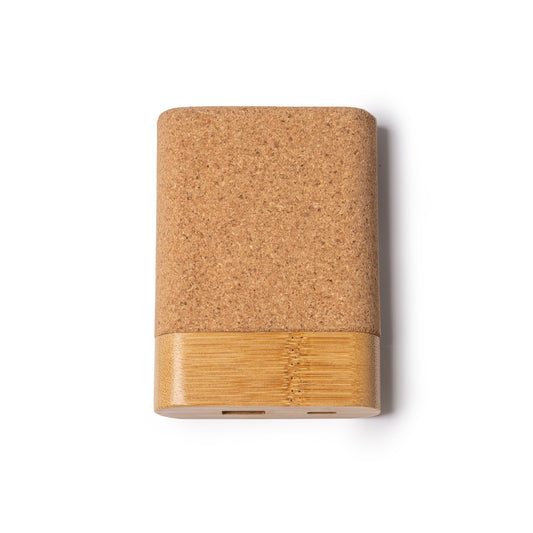 6086 Aschy - Power Bank In Sughero E Bamboo personalizzato con logo - Pubblienne