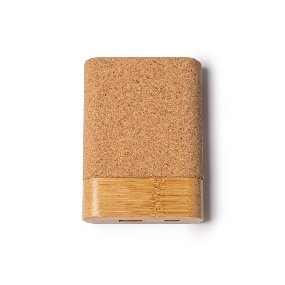 6086 Aschy - Power Bank In Sughero E Bamboo personalizzato con logo - Pubblienne