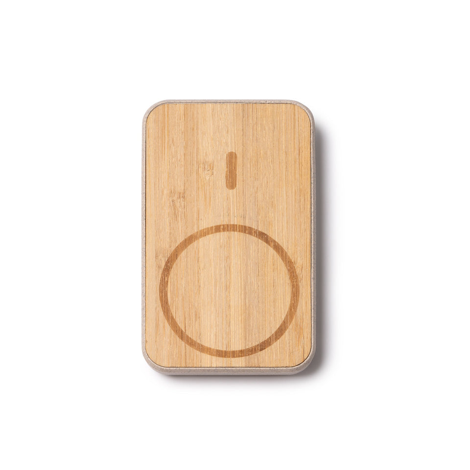 6107 Oregor - Power Bank in Bamboo E Fibra Di Frumento personalizzato con logo - Pubblienne