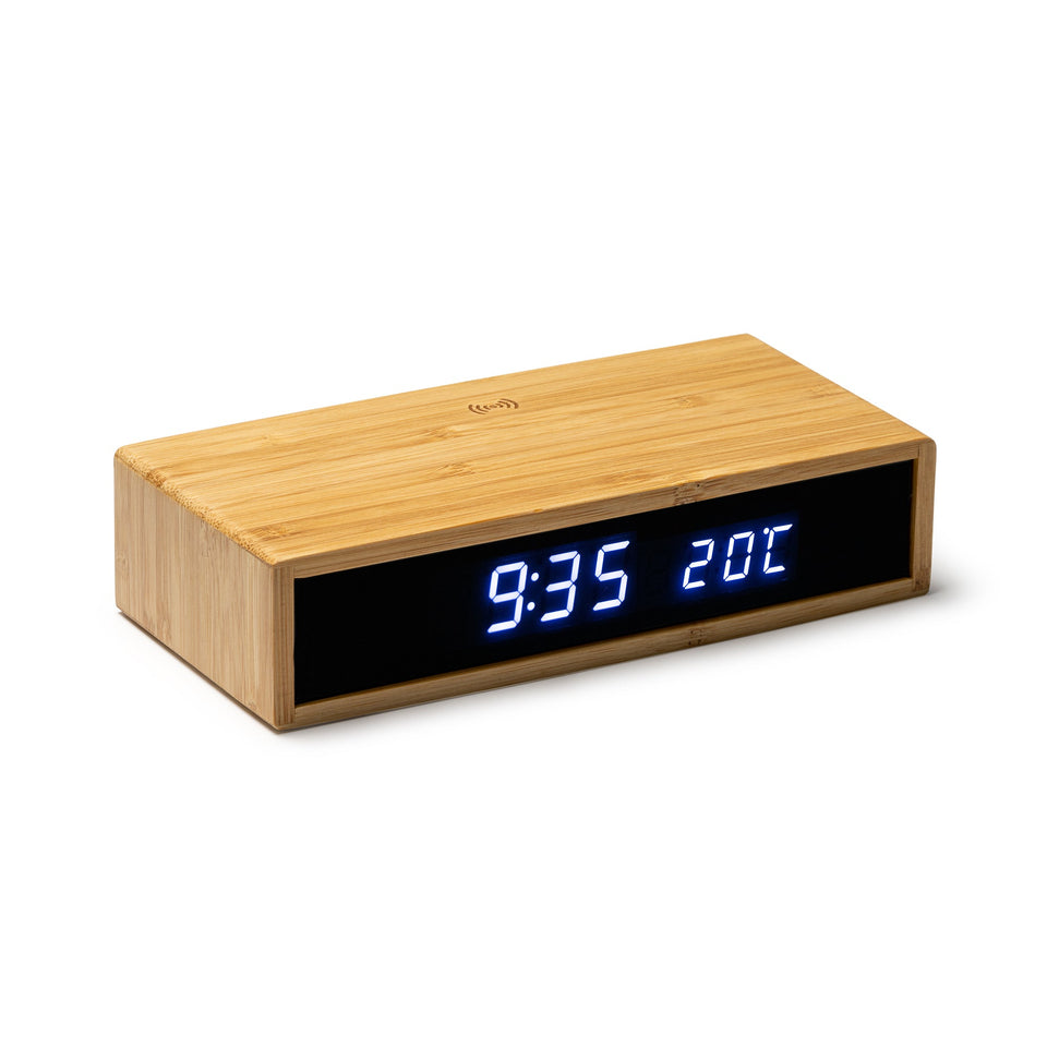 6108 Liam - Orologio Da Tavolo In Bamboo personalizzato con logo - Pubblienne