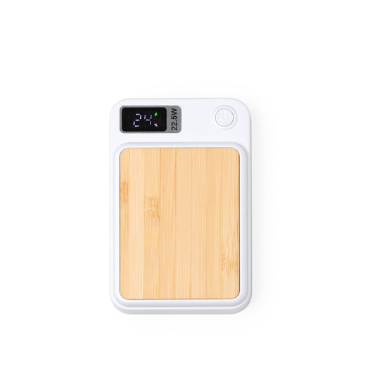 6112 Zaire - Power Bank In Bamboo E ABS Riciclato personalizzato con logo - Pubblienne