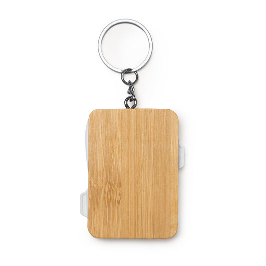 6114 Seba - Portachiavi Con Cavo Di Ricarica In Bamboo personalizzato con logo - Pubblienne