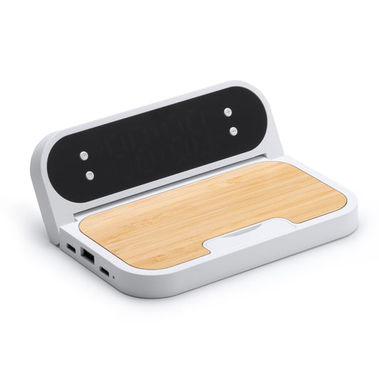 6118 Andro - Caricabatteria In Bamboo E ABS personalizzato con logo - Pubblienne