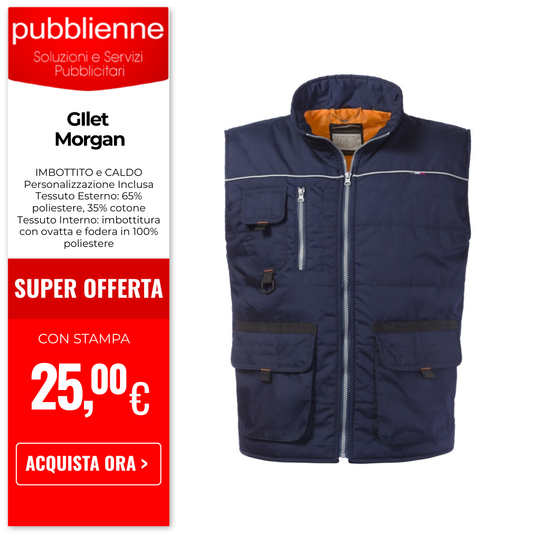 Gilet Morgan personalizzato con logo - Pubblienne