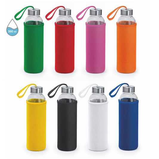 8408 Glassy - Borraccia Da 500ml In Vetro personalizzato con logo - Pubblienne