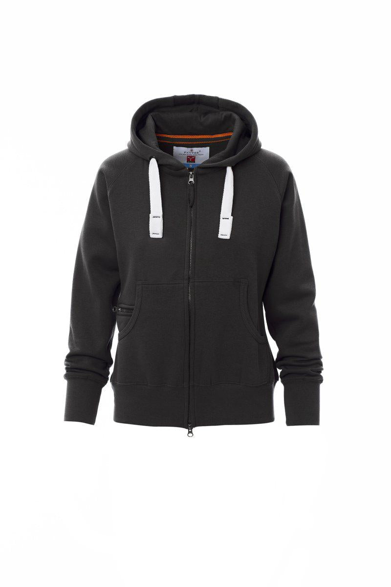DALLAS LADY+ FELPA ZIP INTERA CON CAPPUCCIO PAYPER personalizzato con logo - Pubblienne
