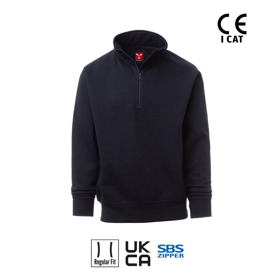 CARSON FELPA UOMO MEZZA ZIP GARZATA 260 gr. PAYPER personalizzato con logo - Pubblienne
